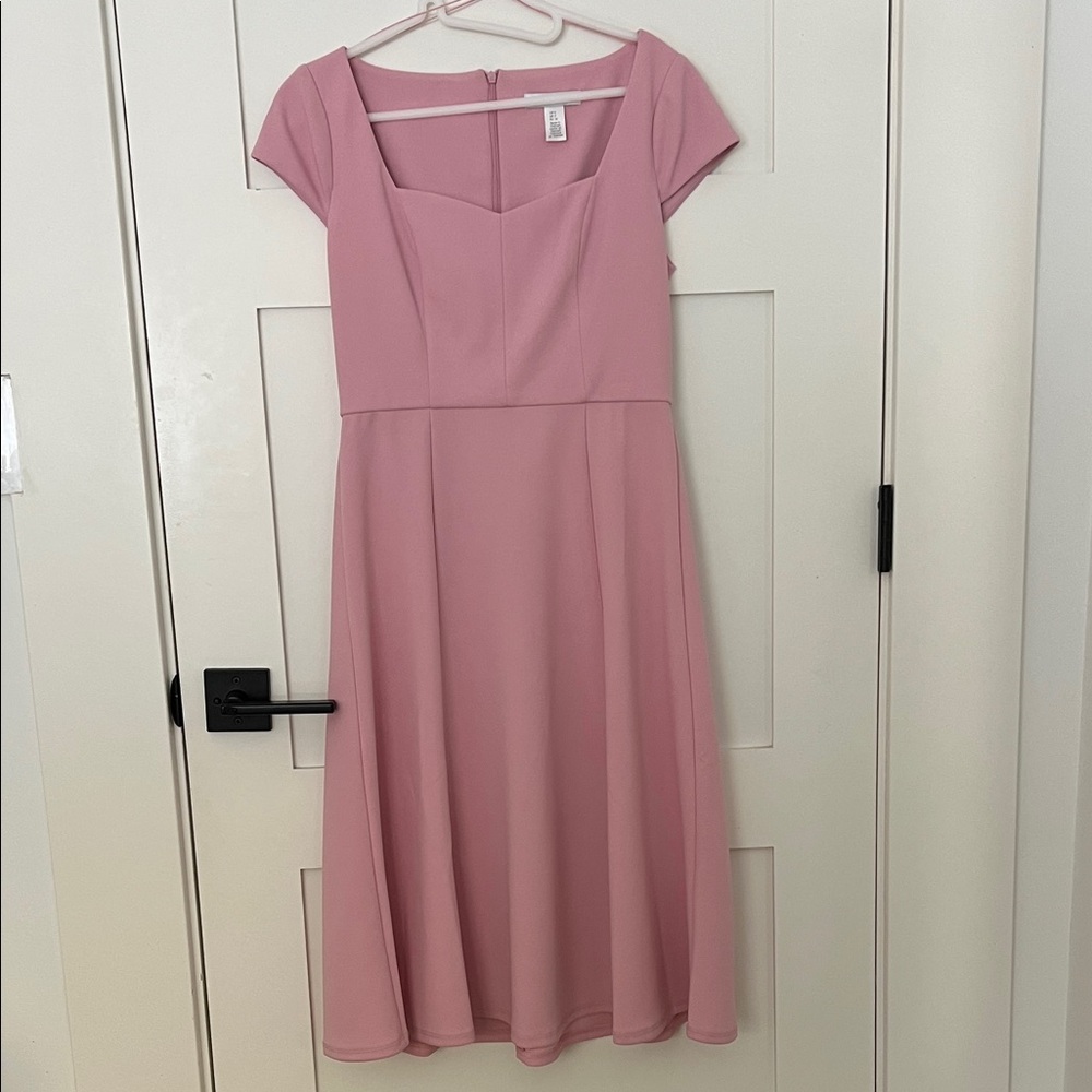 London Times Blush Pink Midi Dress
